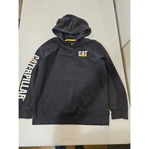 CATERPILLAR Kids Pullover Hoodie With‎ CAT  Logo Sweatshirt Black L 14/16(1280